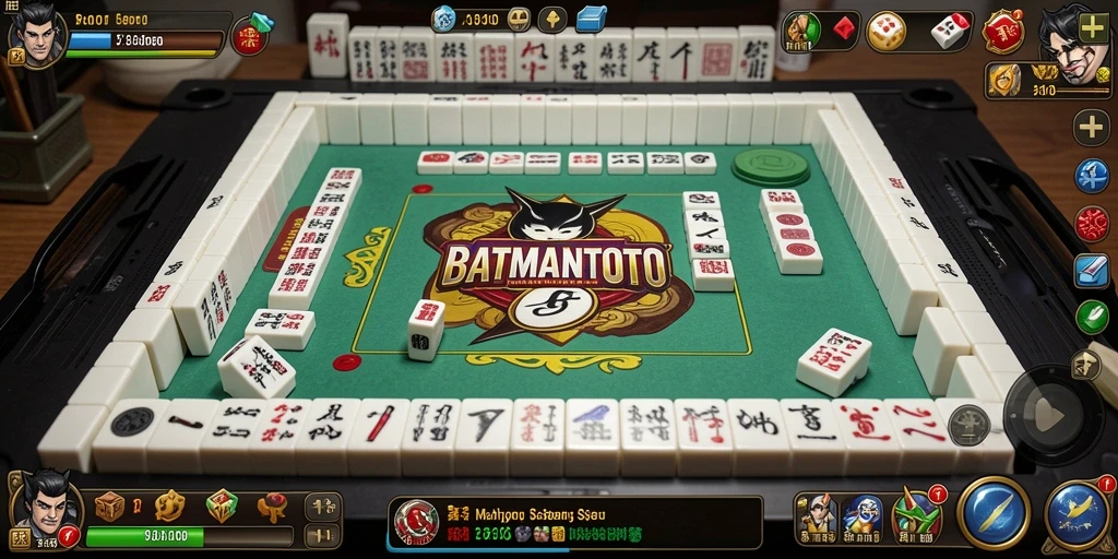 Screenshot dari gameplay BATMANTOTO yang menampilkan papan Mahjong