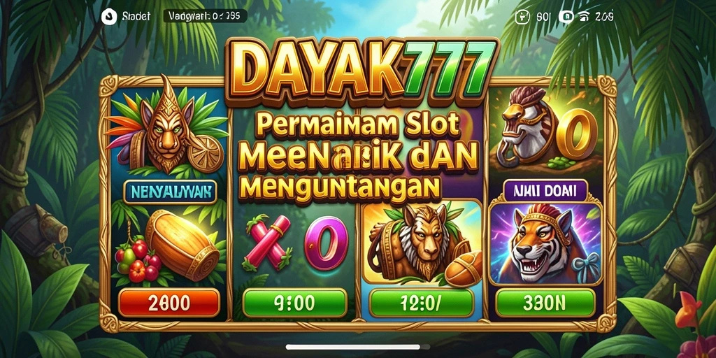 Tampilan gameplay menarik dari DAYAK777 yang menampilkan slot.