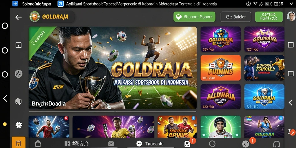 Tampilan screenshoot utama GOLDRAJA menampilkan pengalaman taruhan olahraga yang mendebarkan.