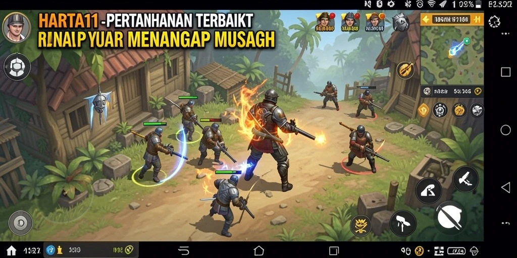 Gameplay HARTA11 menampilkan pertahanan menakjubkan melawan serangan musuh.