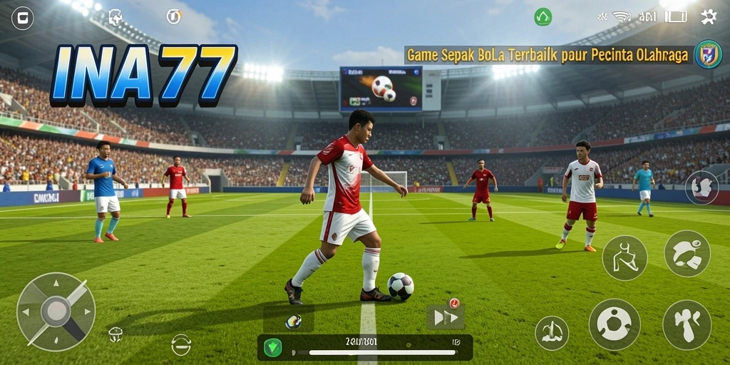 Tampilan gameplay <strong>INA777</strong> yang seru dan menegangkan dalam pertandingan sepak bola.