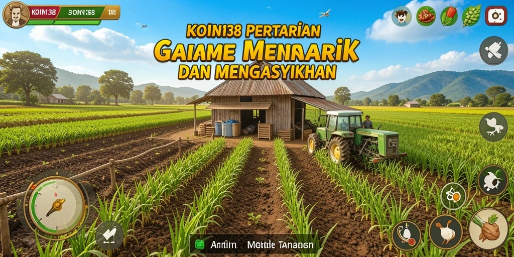 Tampilan gameplay menarik dalam <strong>KOIN138</strong> yang menunjukkan pertanian yang subur.