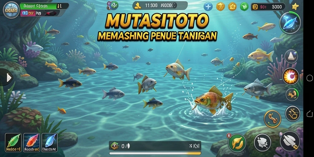 Tampilan gameplay <strong>MUTASITOTO</strong> yang seru saat menangkap ikan.