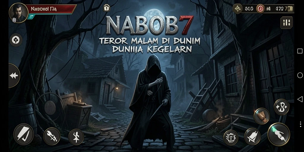 Tangkapan layar gameplay NABOB77 menunjukkan suasana horor yang mendalam.