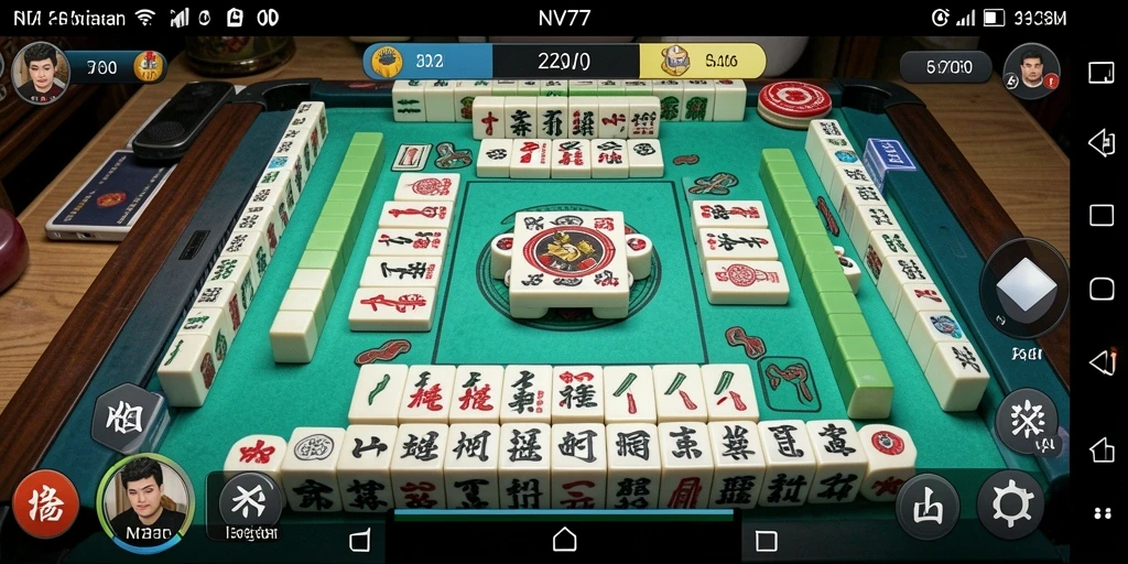 Tampilan gameplay seru dari NV77 dengan ubin Mahjong yang menawan.