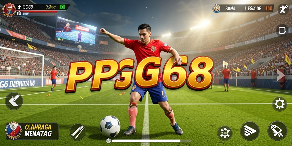 Tampilan gameplay PGG68 dengan aksi olahraga seru.