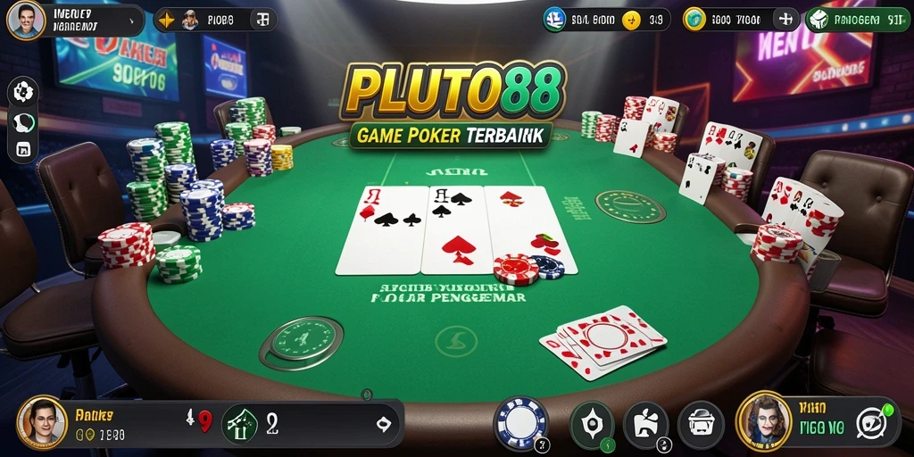 Tampilan gameplay seru di PLUTO88, nikmati permainan Poker.