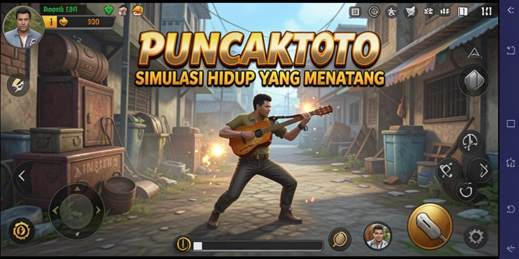 Screenshot gameplay <strong>PUNCAKTOTO</strong> menampilkan aksi seru dalam simulasi kehidupan.