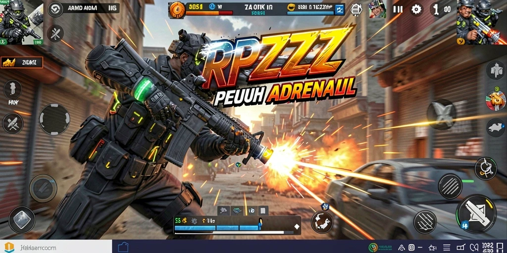 Screenshot RPZZZ menampilkan aksi seru dan gameplay yang intens.