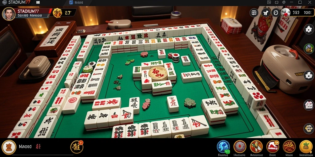 Tampilan gameplay Mahjong yang seru di STADIUM77.
