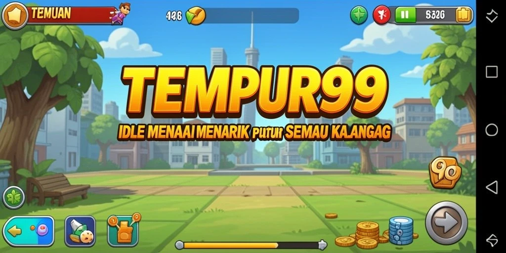 Tampilan gameplay TEMPUR99 yang menarik dengan berbagai karakter dan aksi.