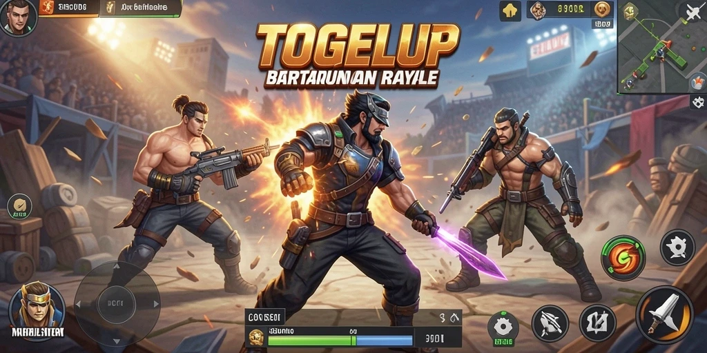 Tampilan seru gameplay TOGELUP di medan perang Battle Royale.