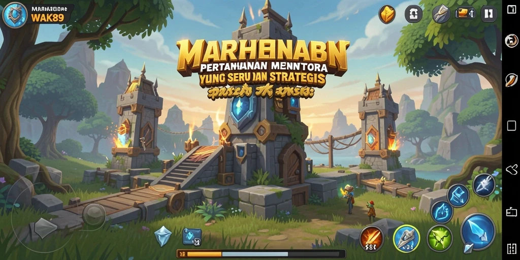 Tampilan gameplay WAK89 yang penuh aksi Tower Defense.
